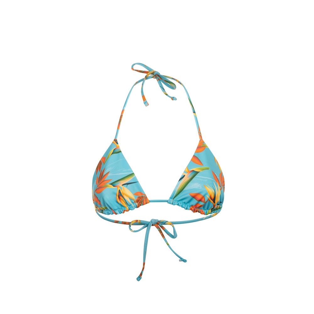 Seay / Triangolo Bikini Reversibile Azzurro Verde Bird of Paradise Vendita Economica