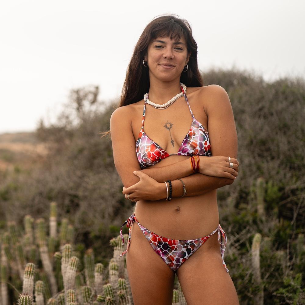 Seay / Triangolo Bikini Reversibile Nero Zebra & Giraffa Saldi Di Fabbrica
