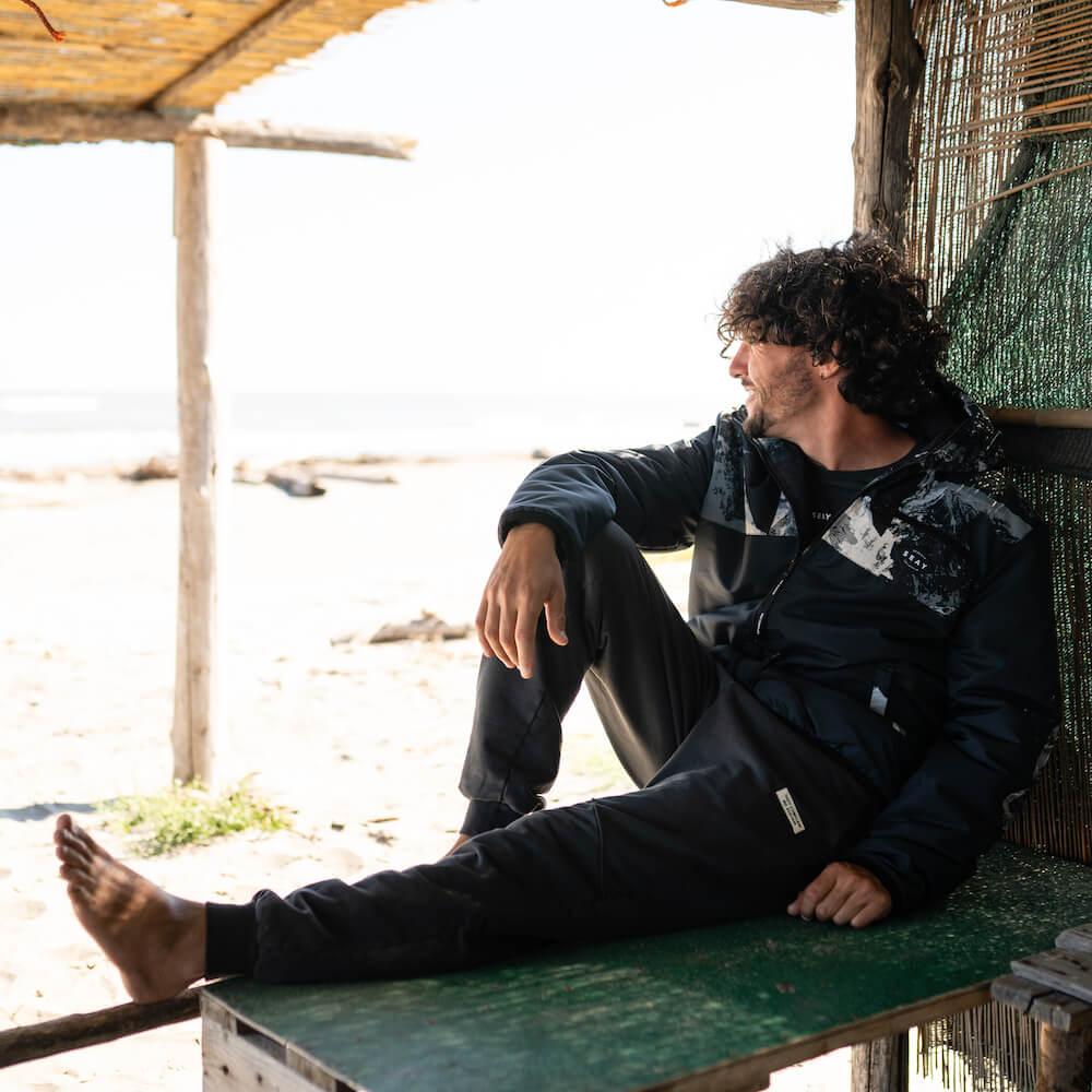 Seay / Pantalone Lungo in Felpa Nero Reyes Offerta