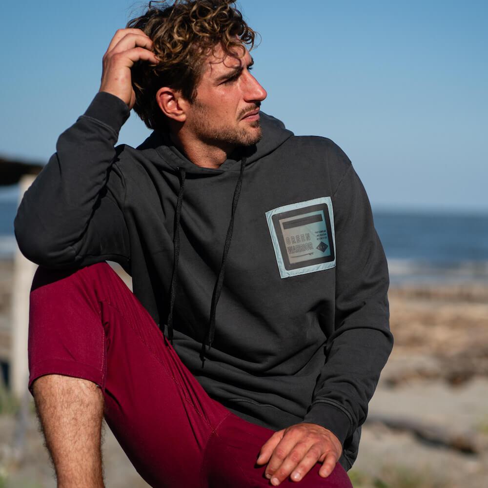 Seay / Felpa con Cappuccio Nera Siargao Offerte