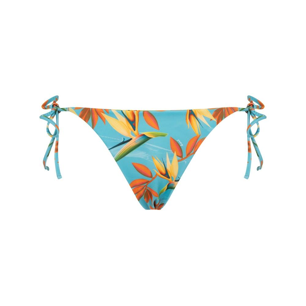 Seay / Slip Bikini Reversibile con Laccetti Azzurro Verde Bird of Paradise In Saldo