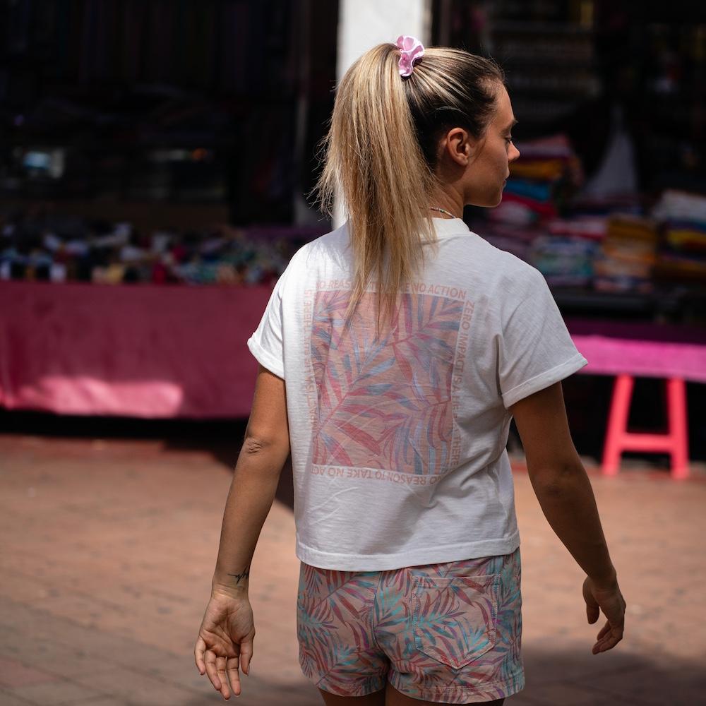 Seay / Crop T-Shirt Bianca Bamboo Nuovo