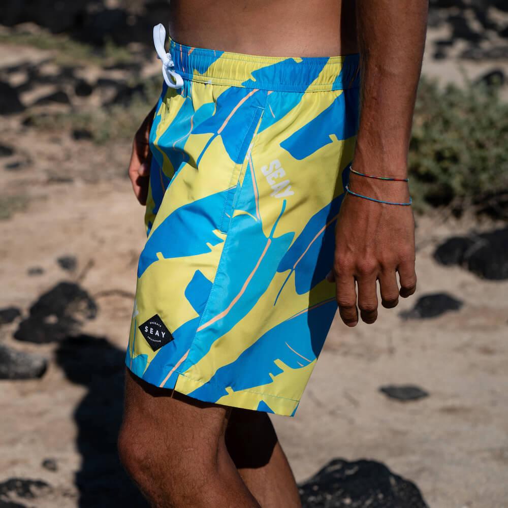 Seay / Swim Boxer Medio Giallo Blu Foglie Banano Convenienza