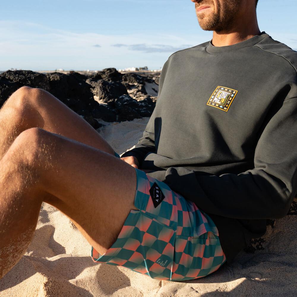 Seay / Swim Boxer Medio Quadri Verde Rosa Akau Novità