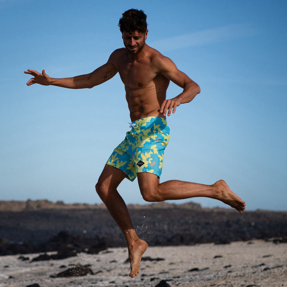 Seay / Swim Boxer Medio Giallo Blu Corallo Offerte
