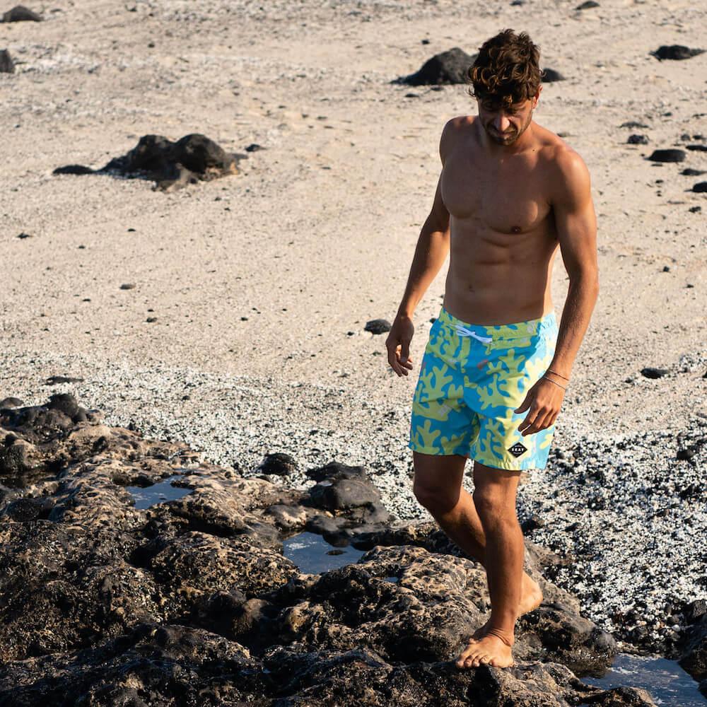 Seay / Swim Boxer Medio Giallo Blu Corallo Offerte