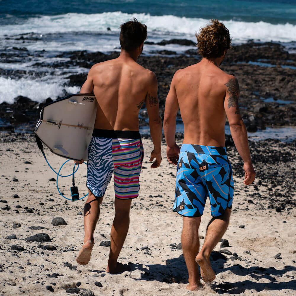 Seay / Boardshort Nero Blu Foglie Banano Alapai Negozio