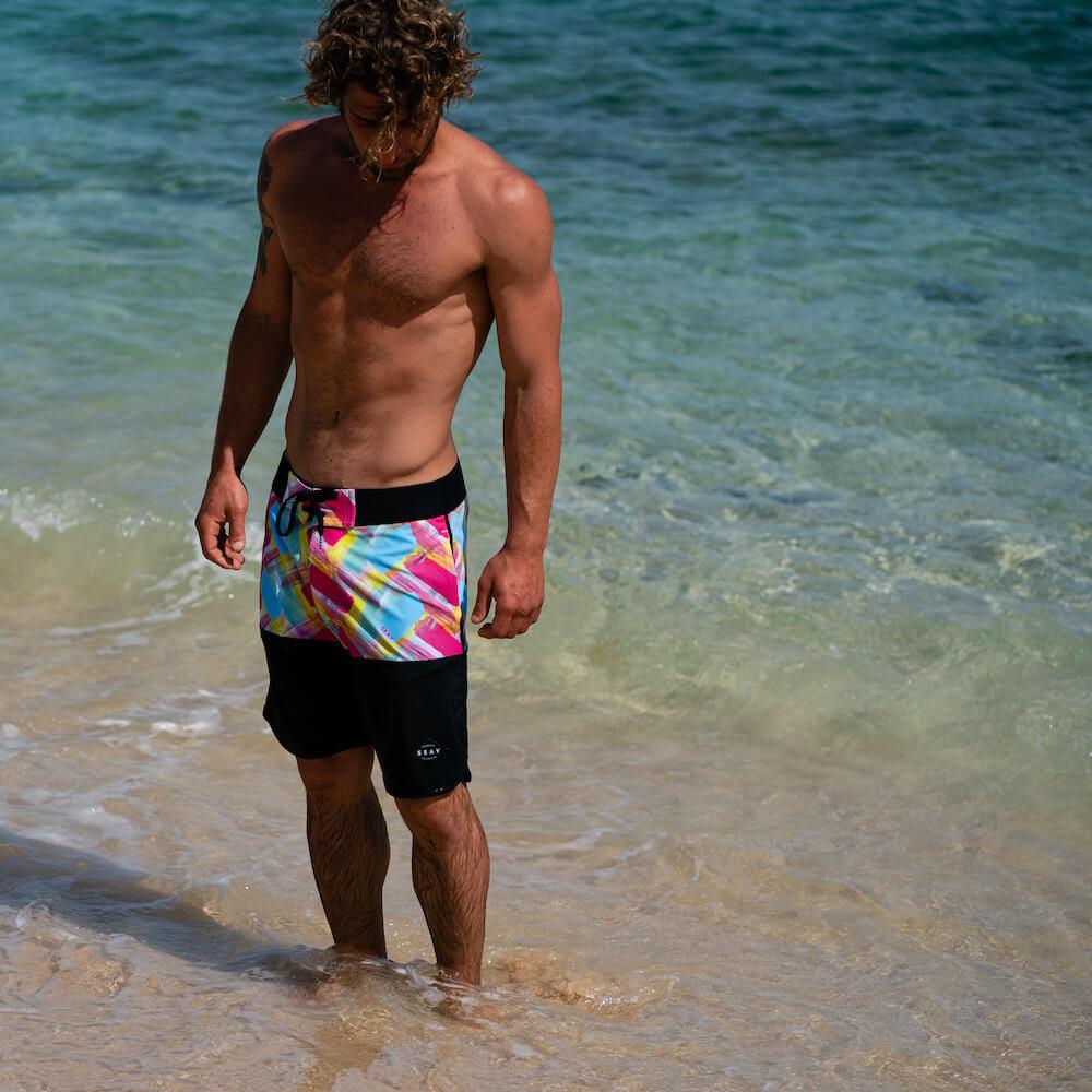 Seay / Boardshort Fucsia & Blu Alapai In Saldo