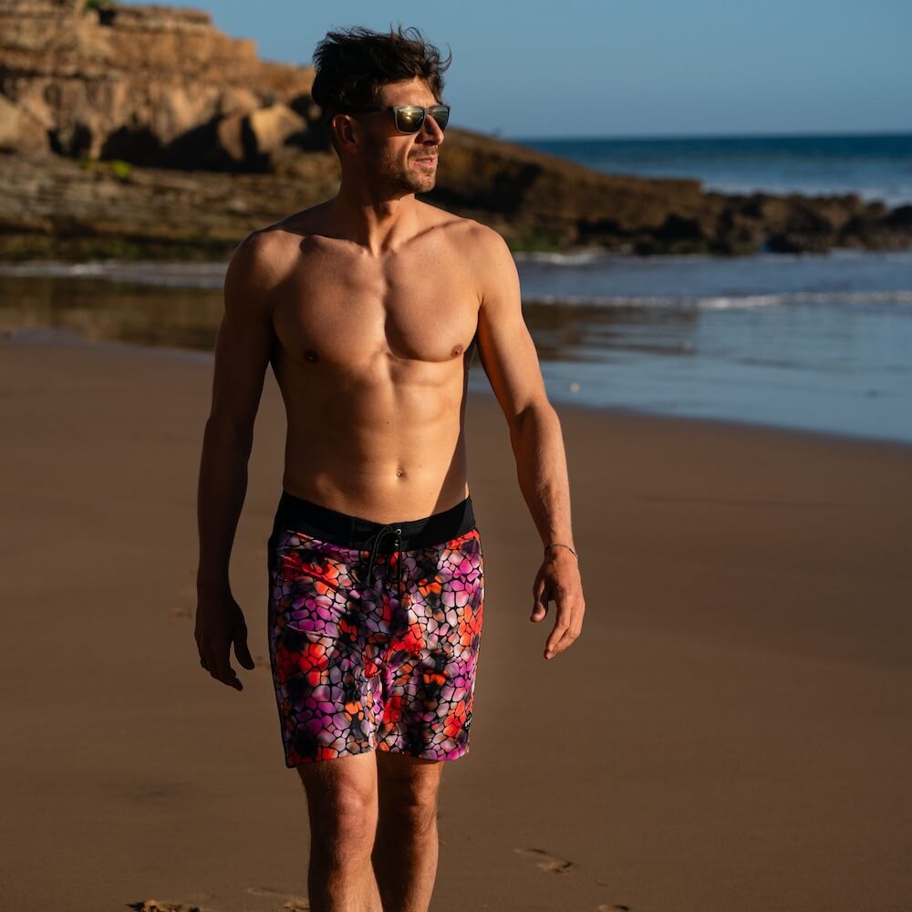 Seay / Boardshort Nero Zebra & Giraffa Presa