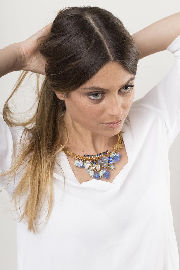 Silvia Gnecchi Kalani blue necklace Italia
