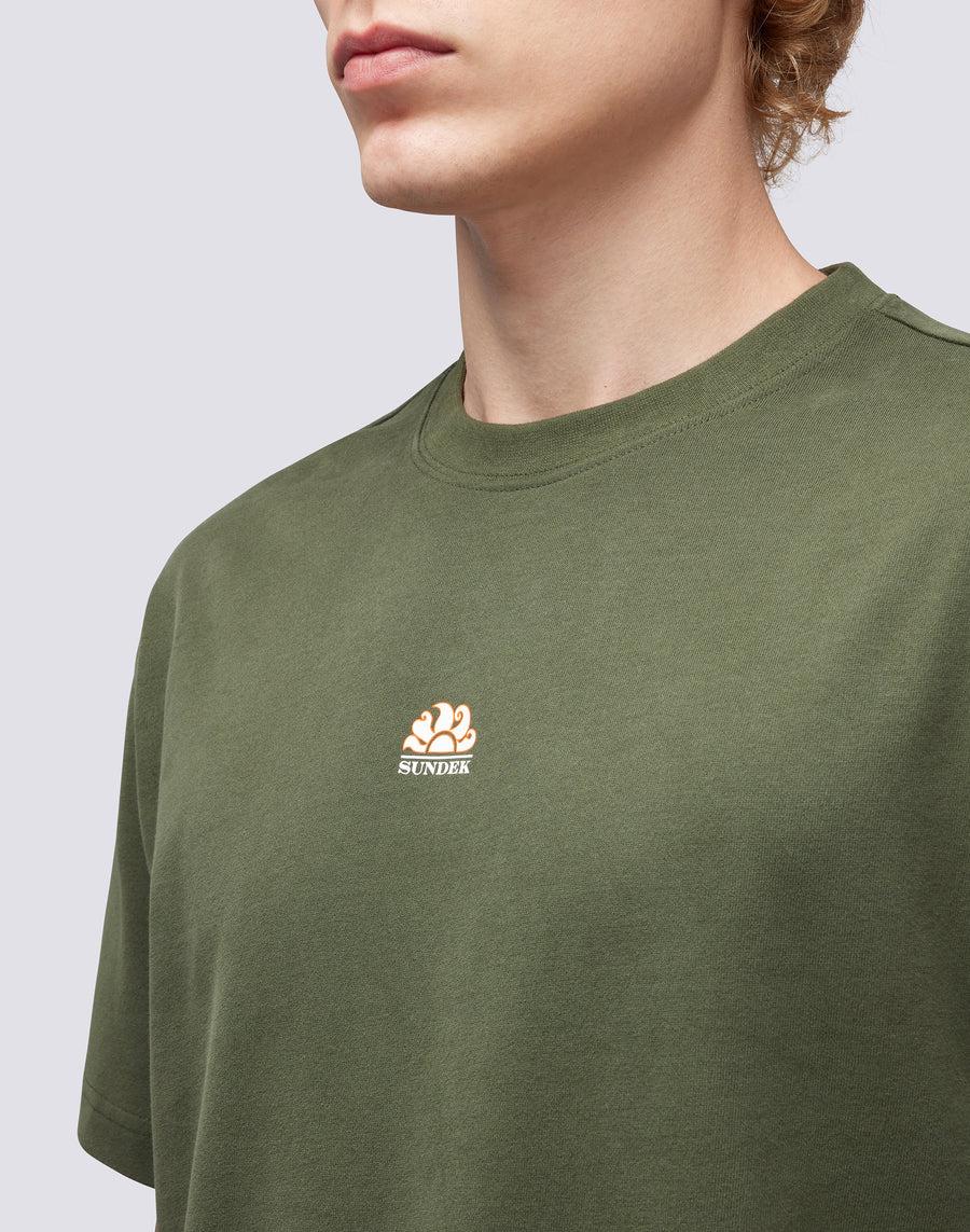 Sundek t-shirt girocollo in cotone con logo M667TEJS700-30201 Saldi