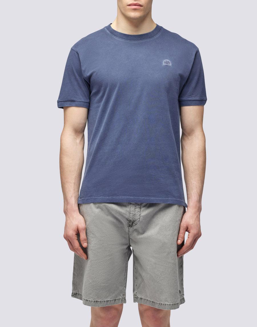 Sundek T-SHIRT NEW DEY GIROCOLLO TINTO CAPO CON LOGO m108tej78tc-00701 Vendita Calda