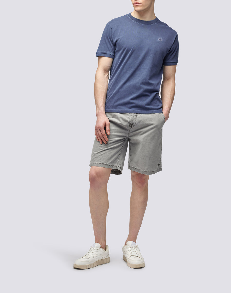 Sundek T-SHIRT NEW DEY GIROCOLLO TINTO CAPO CON LOGO m108tej78tc-00701 Vendita Calda