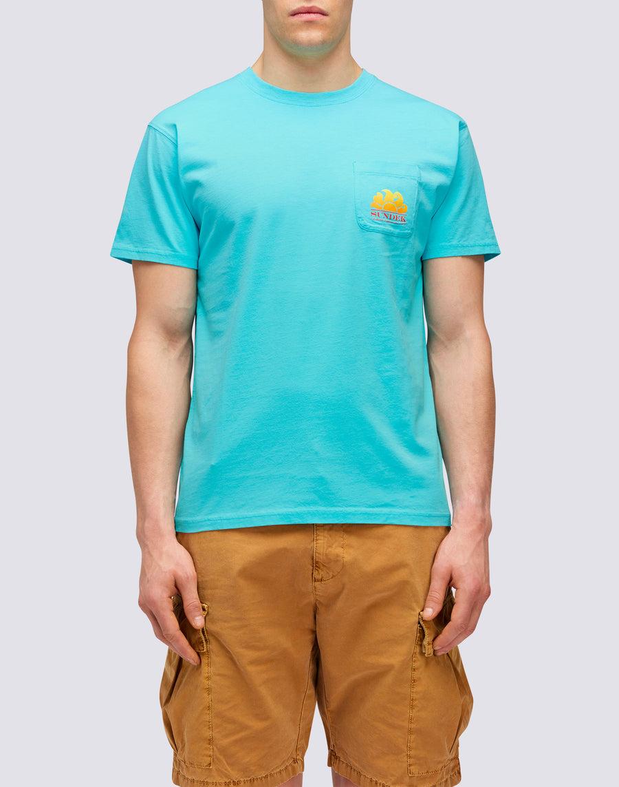 Sundek T-SHIRT NEW HERBERT GIROCOLLO CON MAXI-LOGO m028tej7800-05200 Qualità Garantita