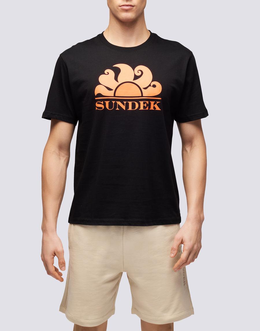 Sundek T-SHIRT GIROCOLLO CON STAMPA LOGO m021tej7800-00402 Vendita