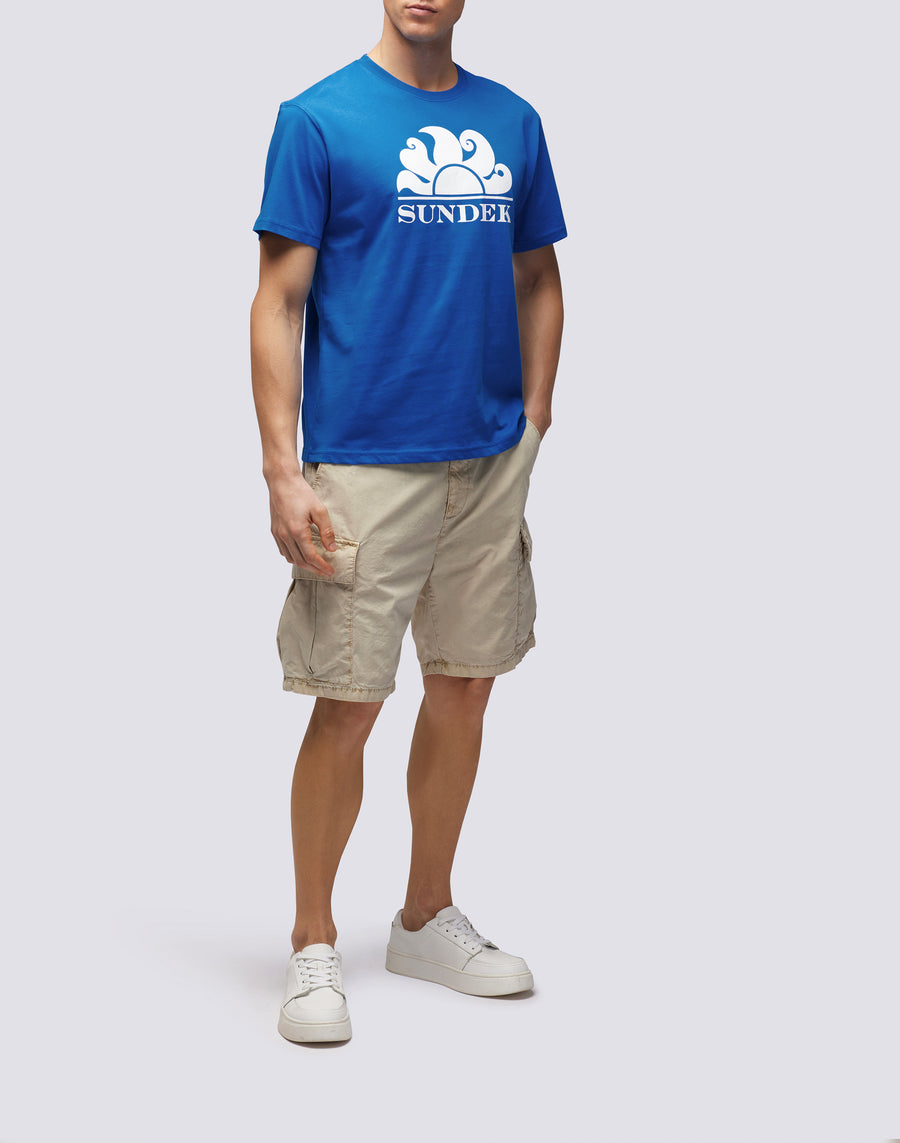 Sundek T-SHIRT GIROCOLLO CON STAMPA LOGO m021tej7800-a2201 Spedizione Gratuita