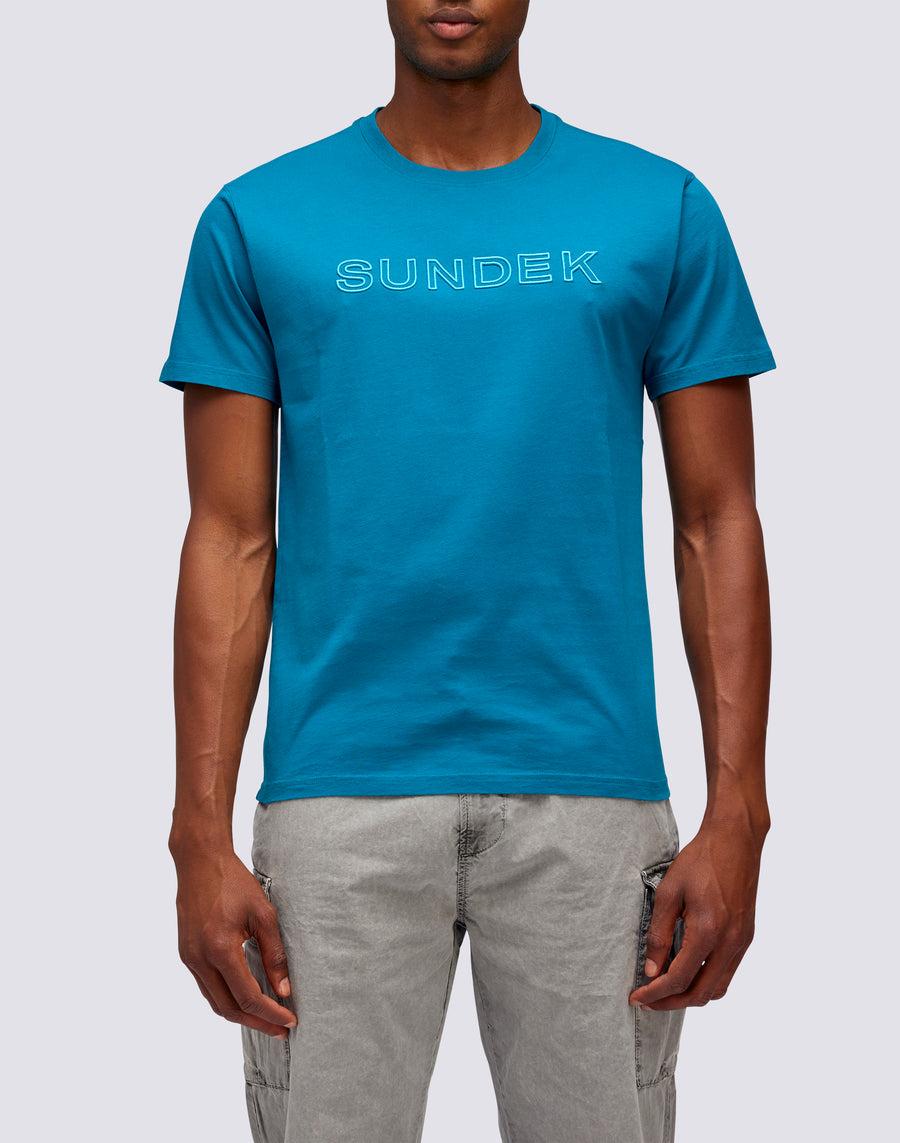 Sundek T-SHIRT LOGO RICAMO m610tej7800-01201 Consegna Veloce