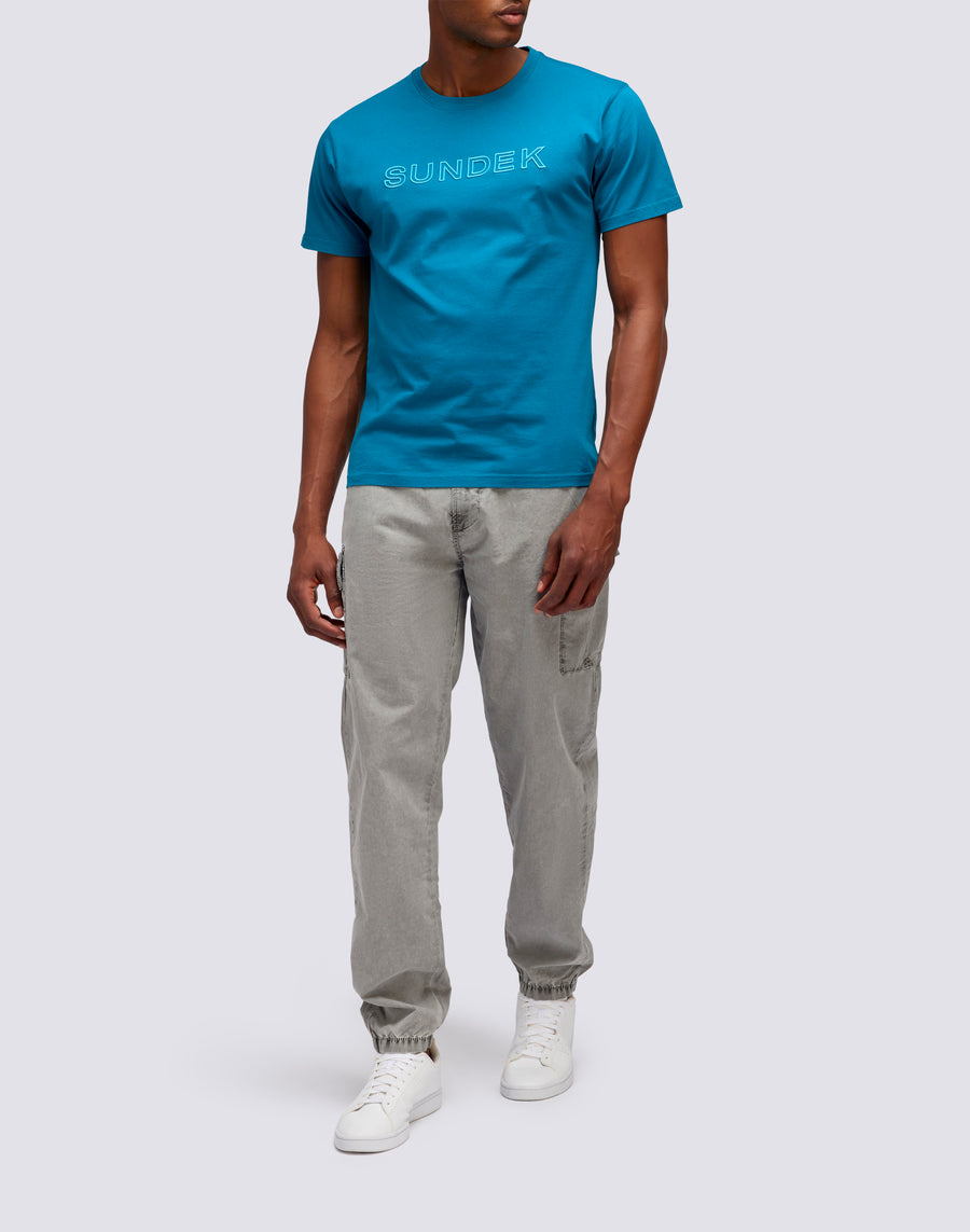 Sundek T-SHIRT LOGO RICAMO m610tej7800-01201 Consegna Veloce
