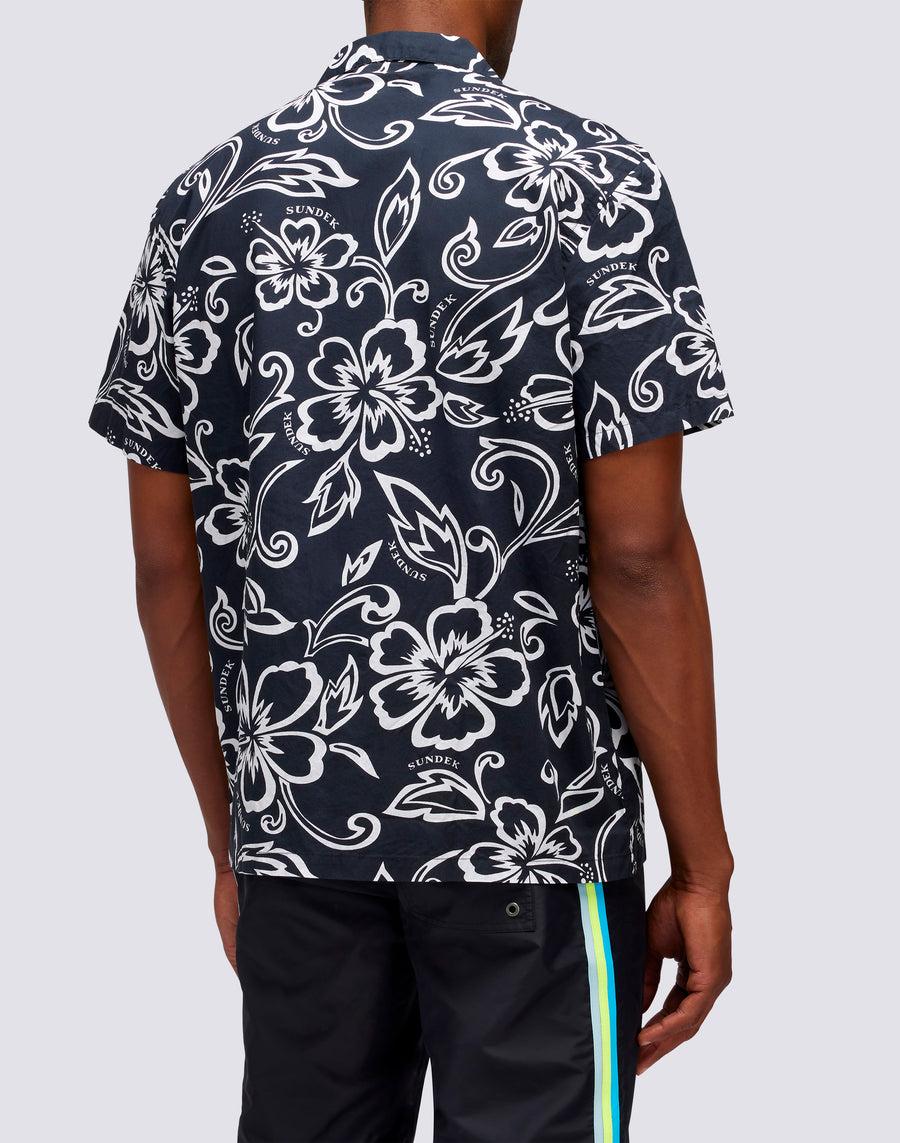 Sundek CAMICIA CON STAMPA HIBISCUS VINTAGE m817shmu1ia-661ia Smaltimento dello stoccaggio