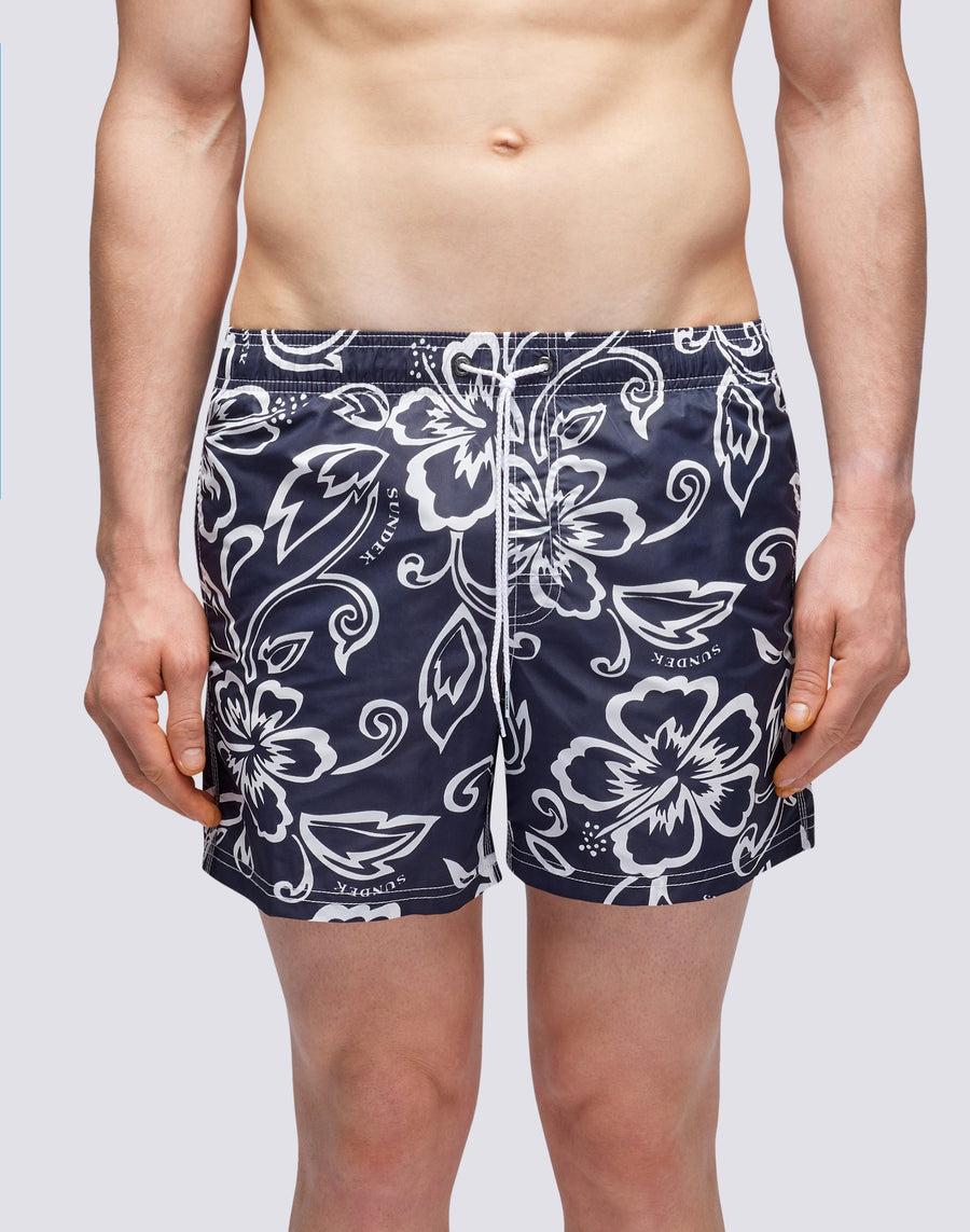 Sundek COSTUME A PANTALONCINO CORTO VITA ELASTICATA STAMPA ARCHIVE HIBISCUS m504bdta1ia-661ia Spedizione Gratuita