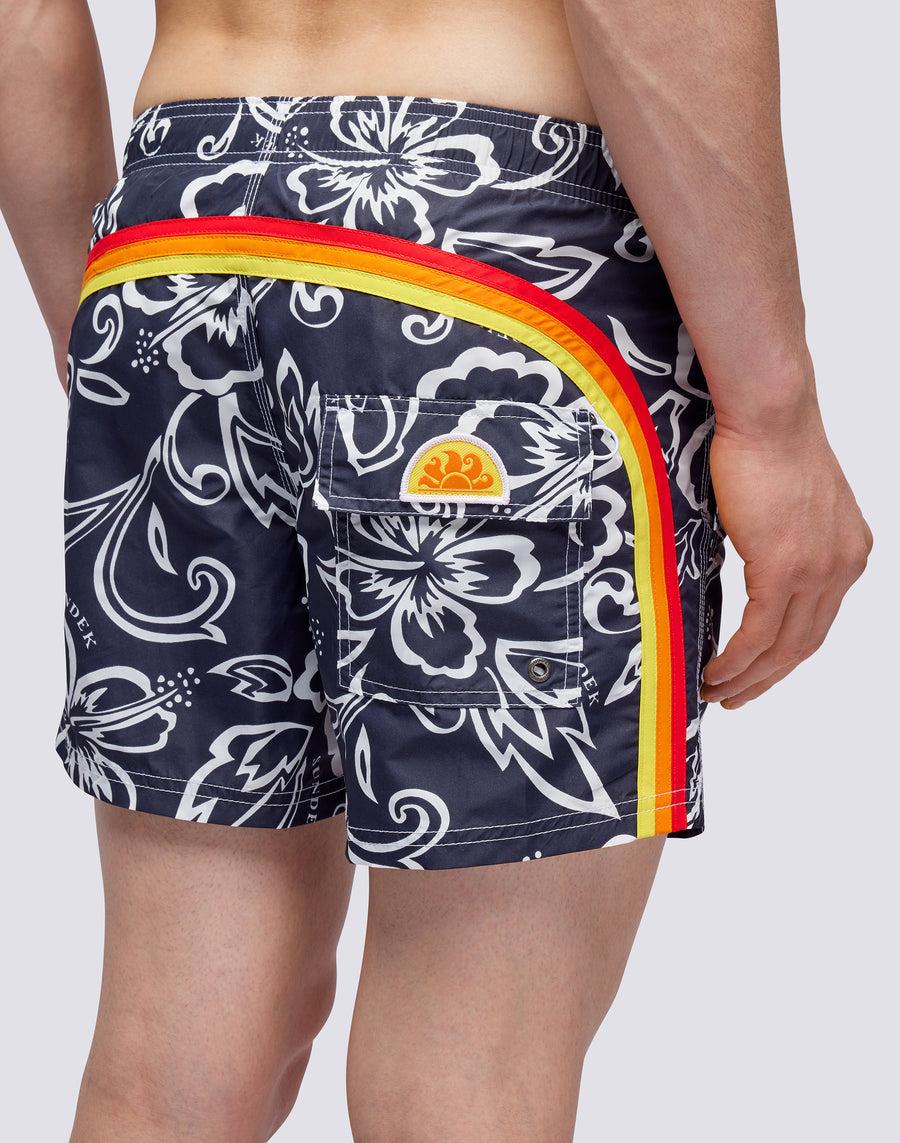 Sundek COSTUME A PANTALONCINO CORTO VITA ELASTICATA STAMPA ARCHIVE HIBISCUS m504bdta1ia-661ia Spedizione Gratuita