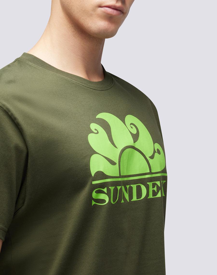 Sundek T-SHIRT GIROCOLLO CON STAMPA LOGO m021tej7800-30204 Consegna Veloce