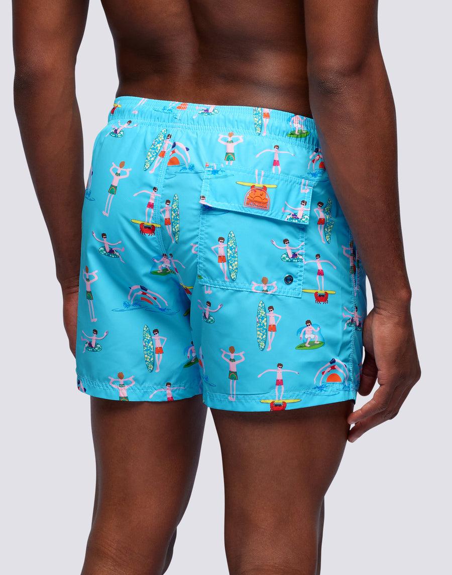 Sundek costume da bagno corto a vita elasticata microstampa beach boy m633bdrt4bg-006bg Presa