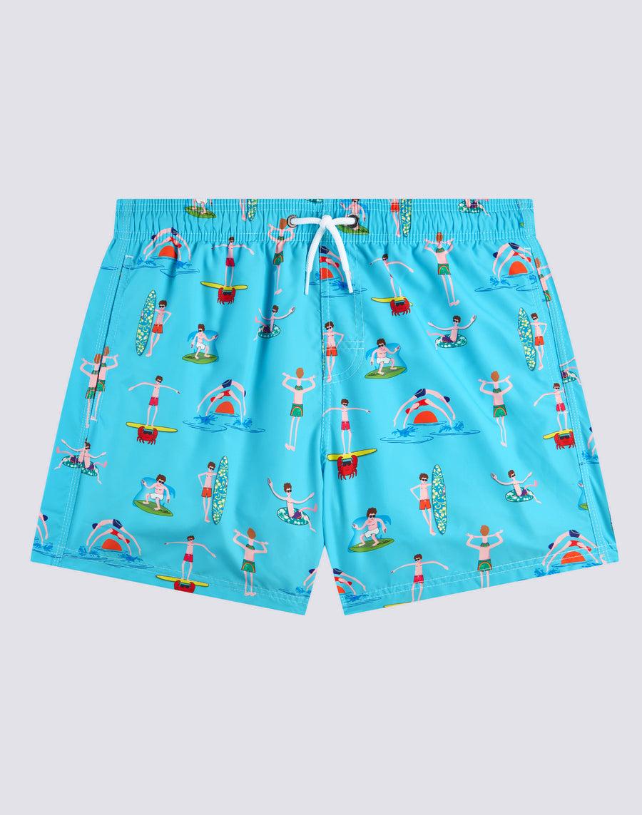 Sundek costume da bagno corto a vita elasticata microstampa beach boy m633bdrt4bg-006bg Presa