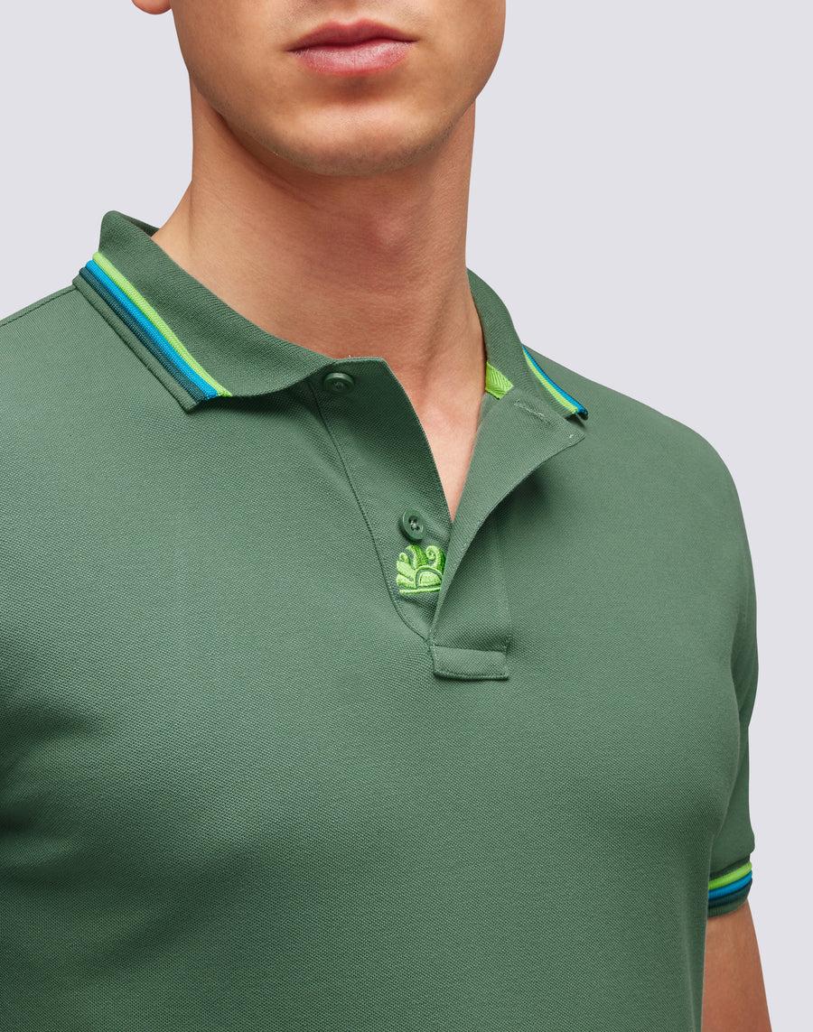 Sundek POLO BRICE IN COTONE PIQUET CON DETTAGLI TRICOLOR m779plj6500-a1601 Italy