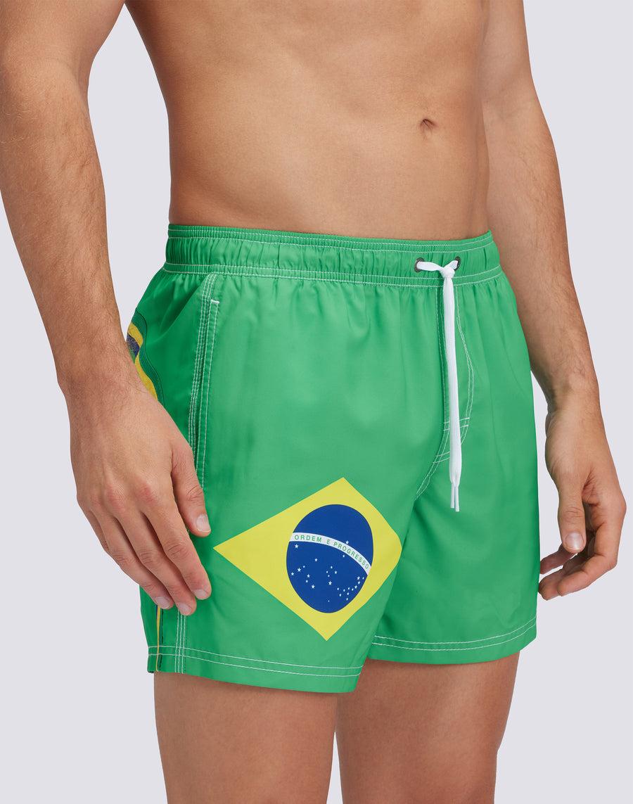 Sundek COSTUME DA BAGNO CORTO VITA ELASTICATAPOLIESTERE RICICLATO REPREVE® BANDIERA BRASILE M504BDRT3FG280FG Presa