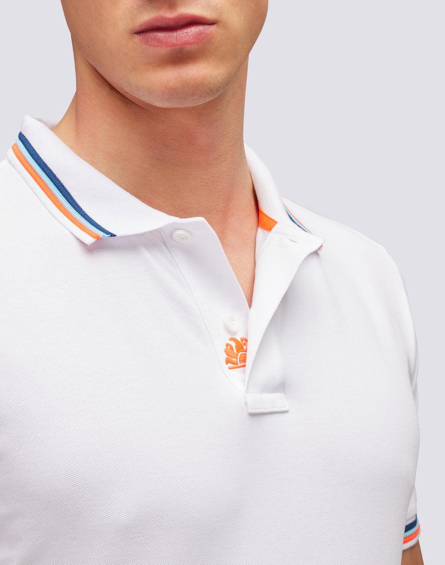 Sundek polo brice in cotone piquet con dettagli tricolor M779PLJ6500-00634 Offerta
