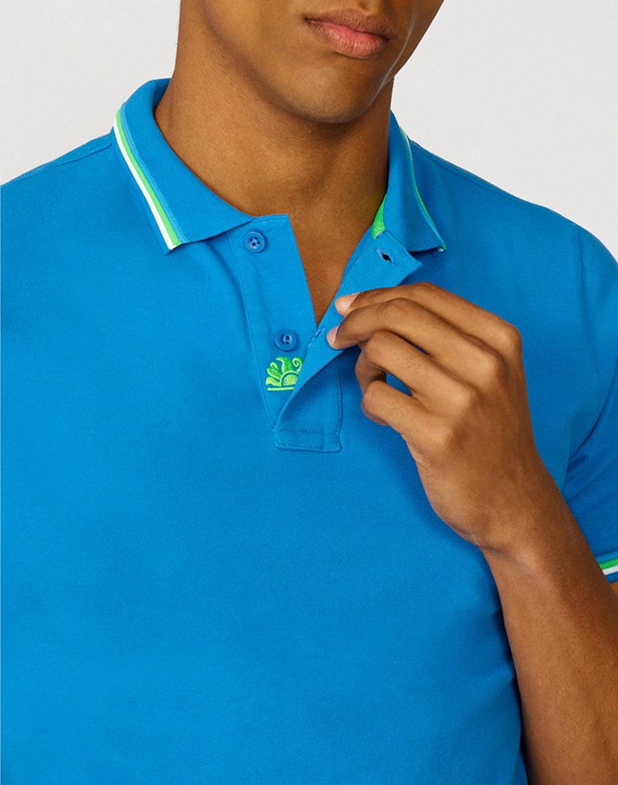 Sundek polo brice in cotone piquet con dettagli tricolor M779PLJ6500-08908