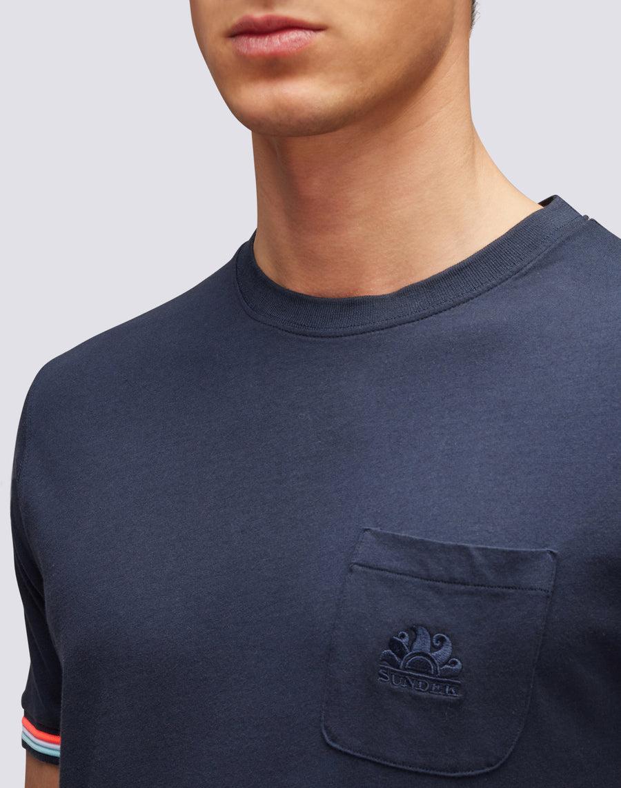 Sundek t-shirt finn girocollo con taschino M775TEJ7800-00724 Vendite Flash