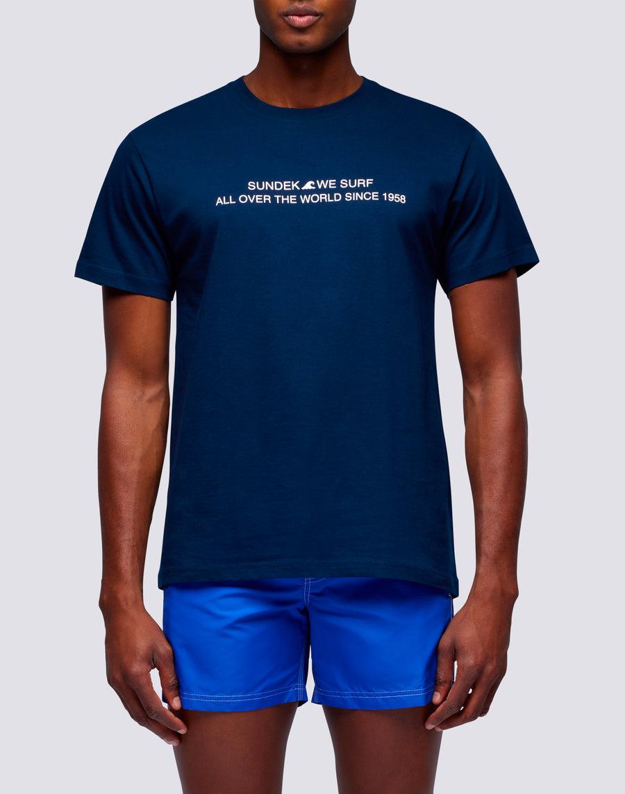 Sundek t-shirt uomo in cotone capsule flag m669tesj500-00600 Pezzi Unici