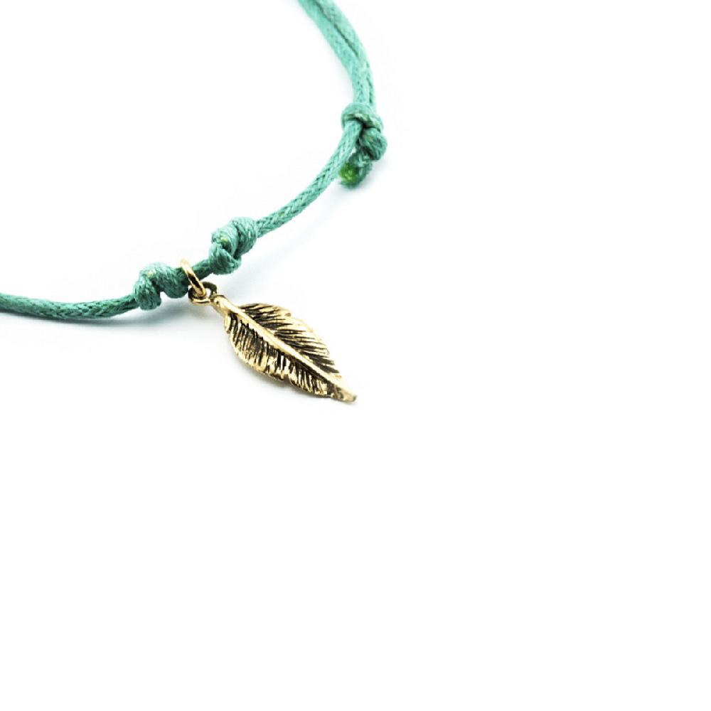 Thais Bernardes Collana in Cotone con Piuma in Argento