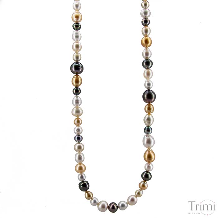 Trimi Gioielli Collana con perle Australiane e Tahiti