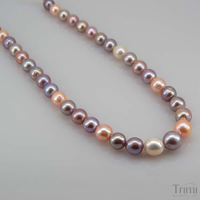 Trimi Gioielli Collana con perle di acqua dolce rosa Moda