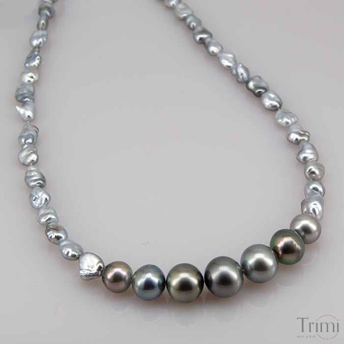 Trimi Gioielli Collana con perle di Tahiti Italy