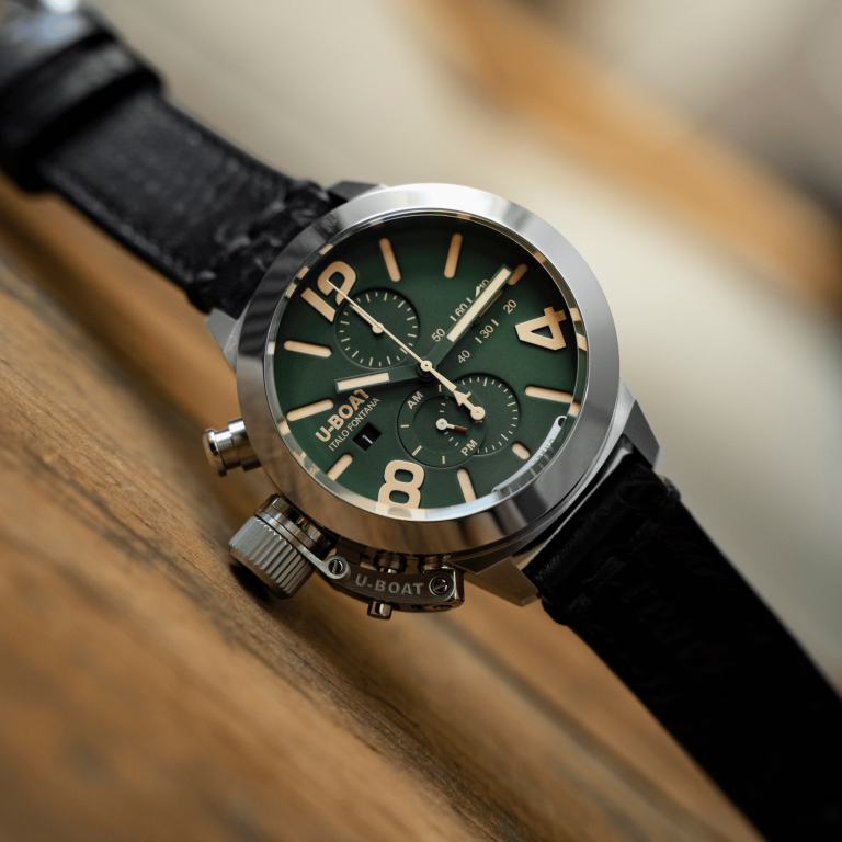 U Boat CLASSICO 45 TUNGSTENO CAS GREEN Vendita Calda