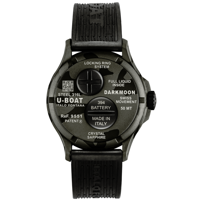 U Boat DARKMOON 40 MM BK GREY CURVED CAMOUFLAGE Italy
