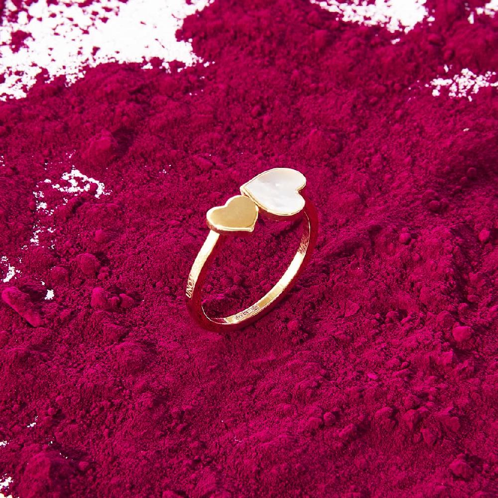 Unoaerre Anello in oro con cuori e madreperla | UNOAERRE Gioielli Qualità
