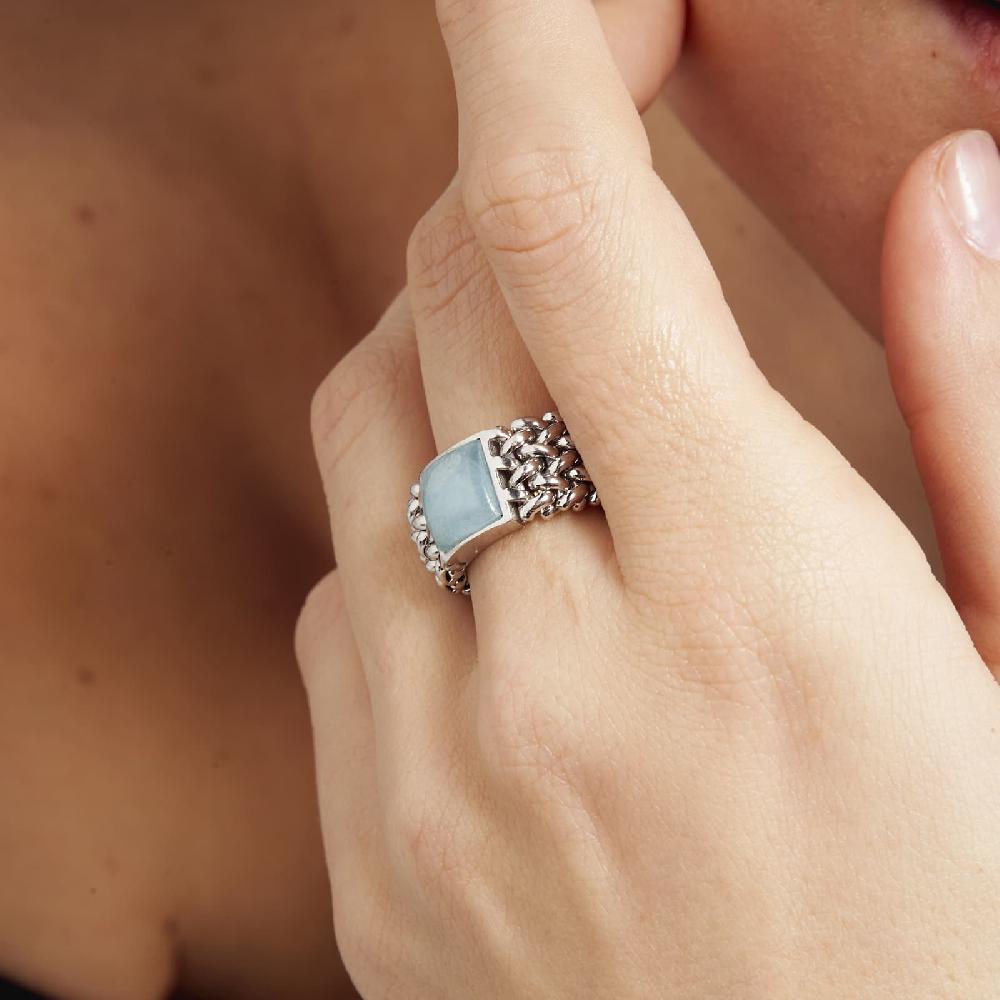 Unoaerre Anello in argento con acquamarina | UNOAERRE Gioielli Consegna Veloce