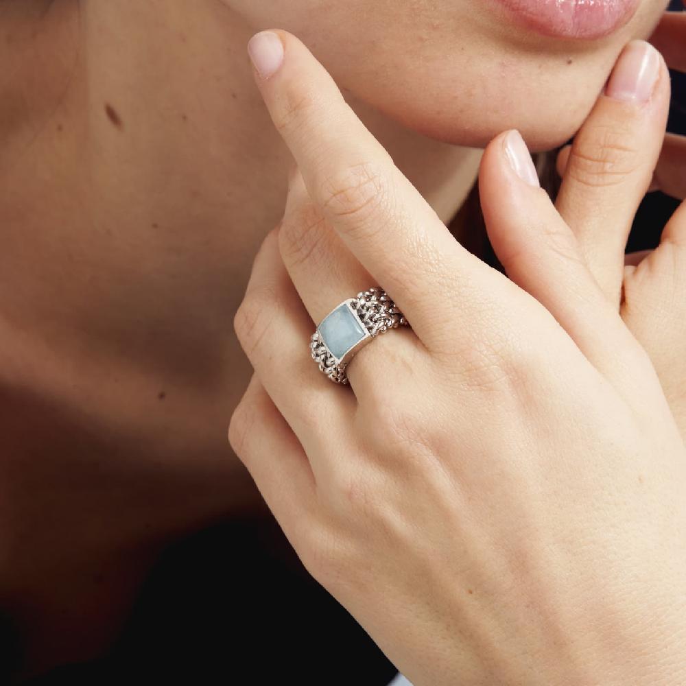 Unoaerre Anello in argento con acquamarina | UNOAERRE Gioielli Consegna Veloce
