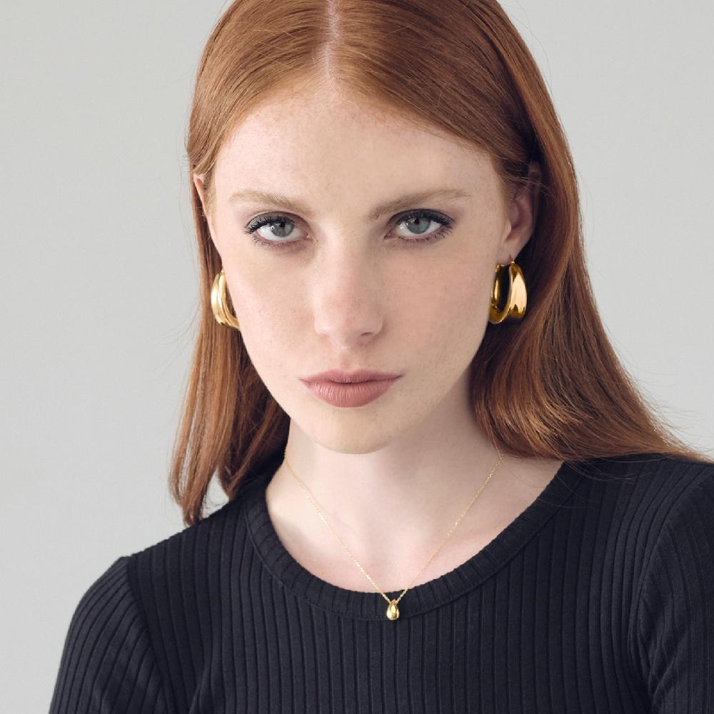 Unoaerre Orecchini campanella ovale in argento dorato | UNOAERRE Gioielli Shopping Online