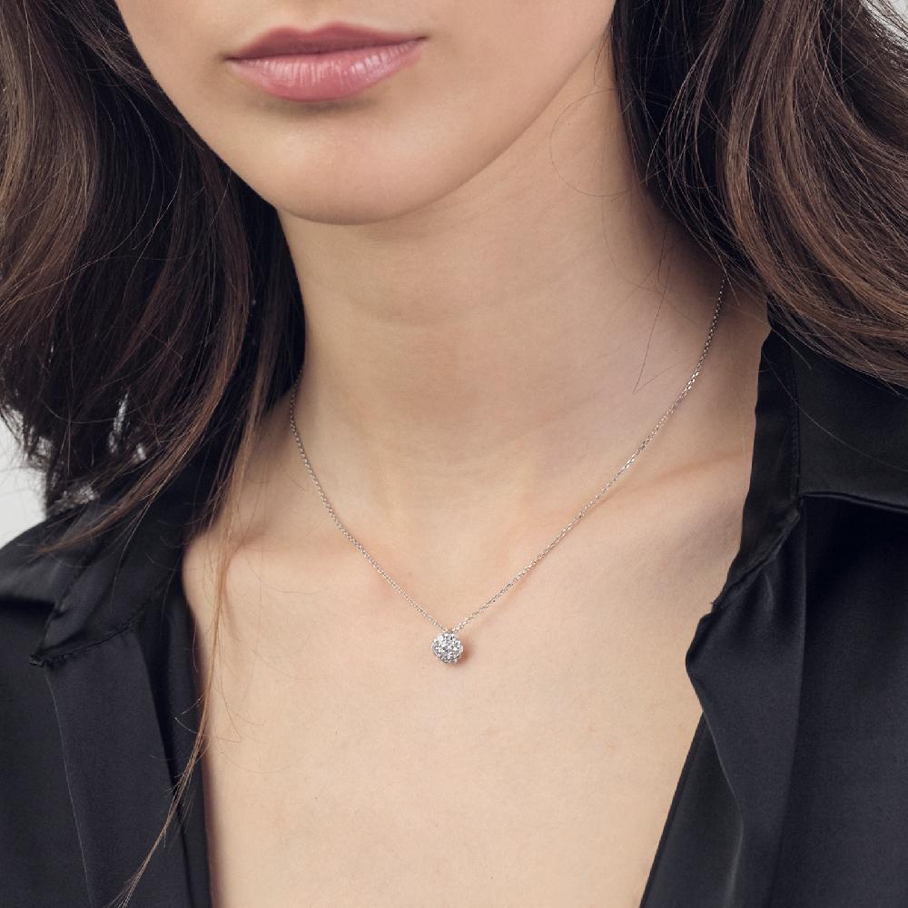 Unoaerre Collana in argento con fiore di zirconi | UNOAERRE Gioielli Sconto