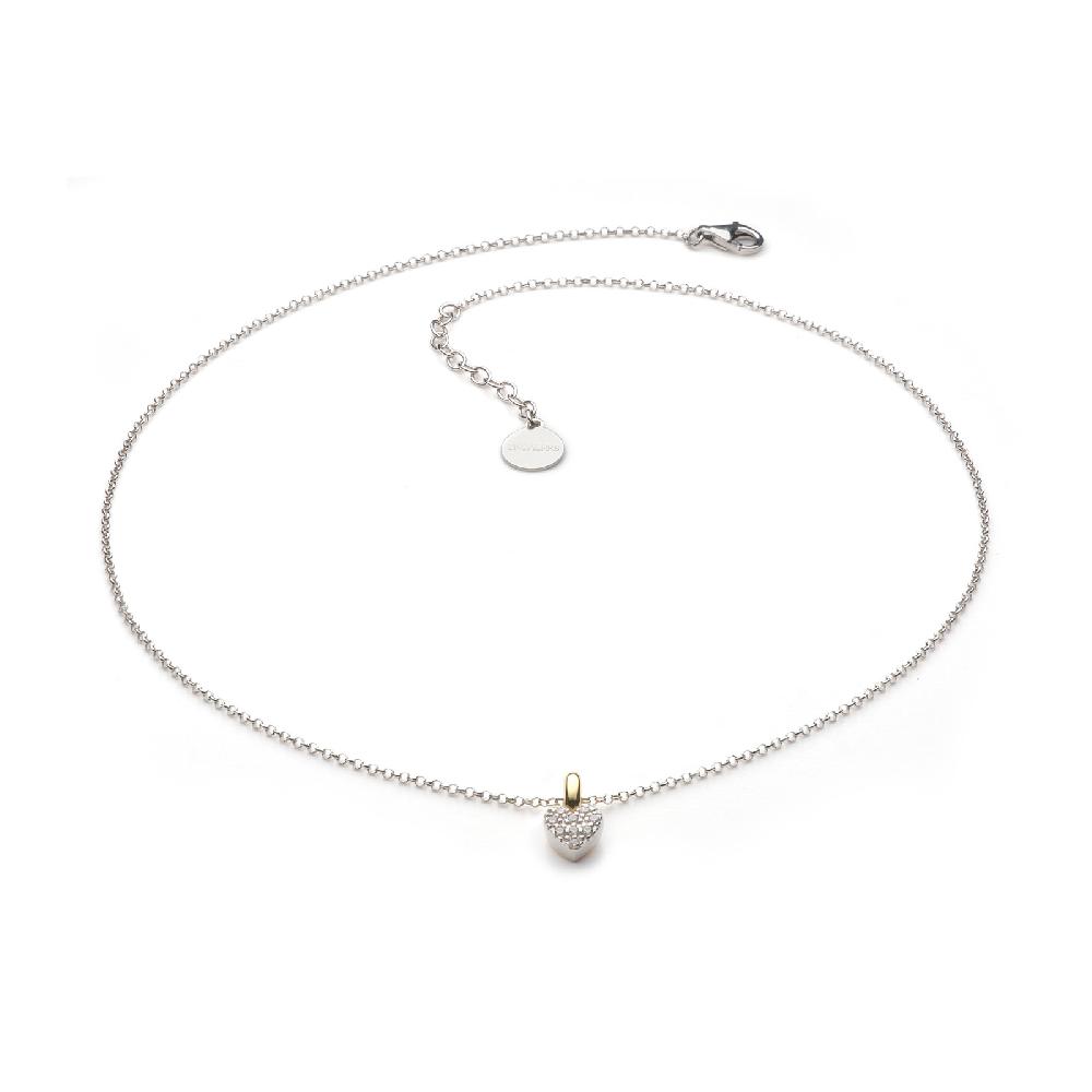 Unoaerre Collana in argento con cuore e zirconi | UNOAERRE Gioielli Soddisfazione Garantita