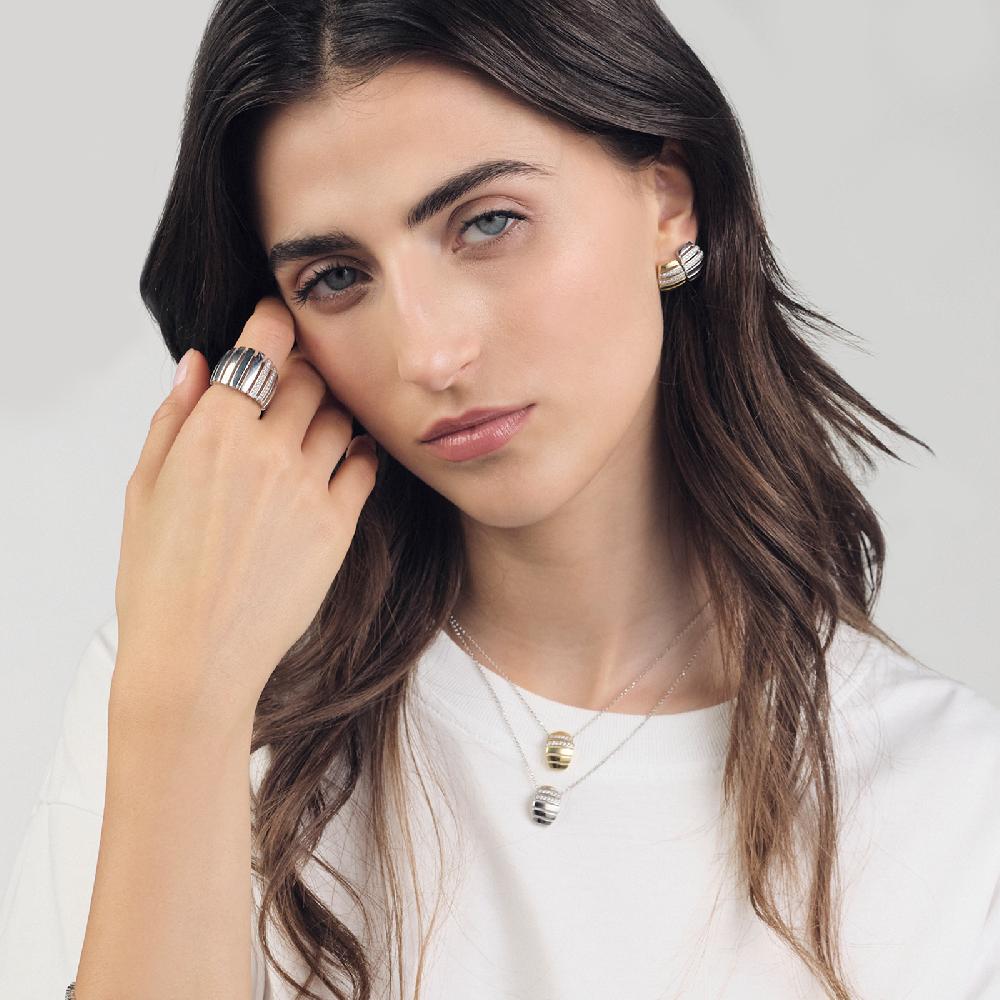 Unoaerre Collana in argento bicolore e zirconi | UNOAERRE Gioielli Negozi Online