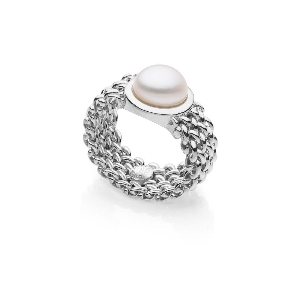 Unoaerre Anello donna in argento con perla naturale | UNOAERRE Gioielli