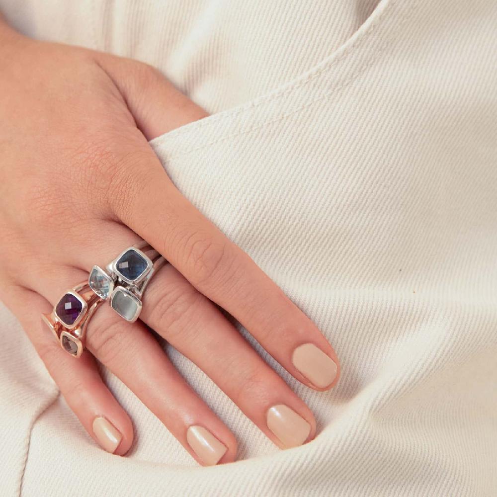 Unoaerre Anello donna Unoaerre in argento e cristallo blu | UNOAERRE Gioielli Sottocosto
