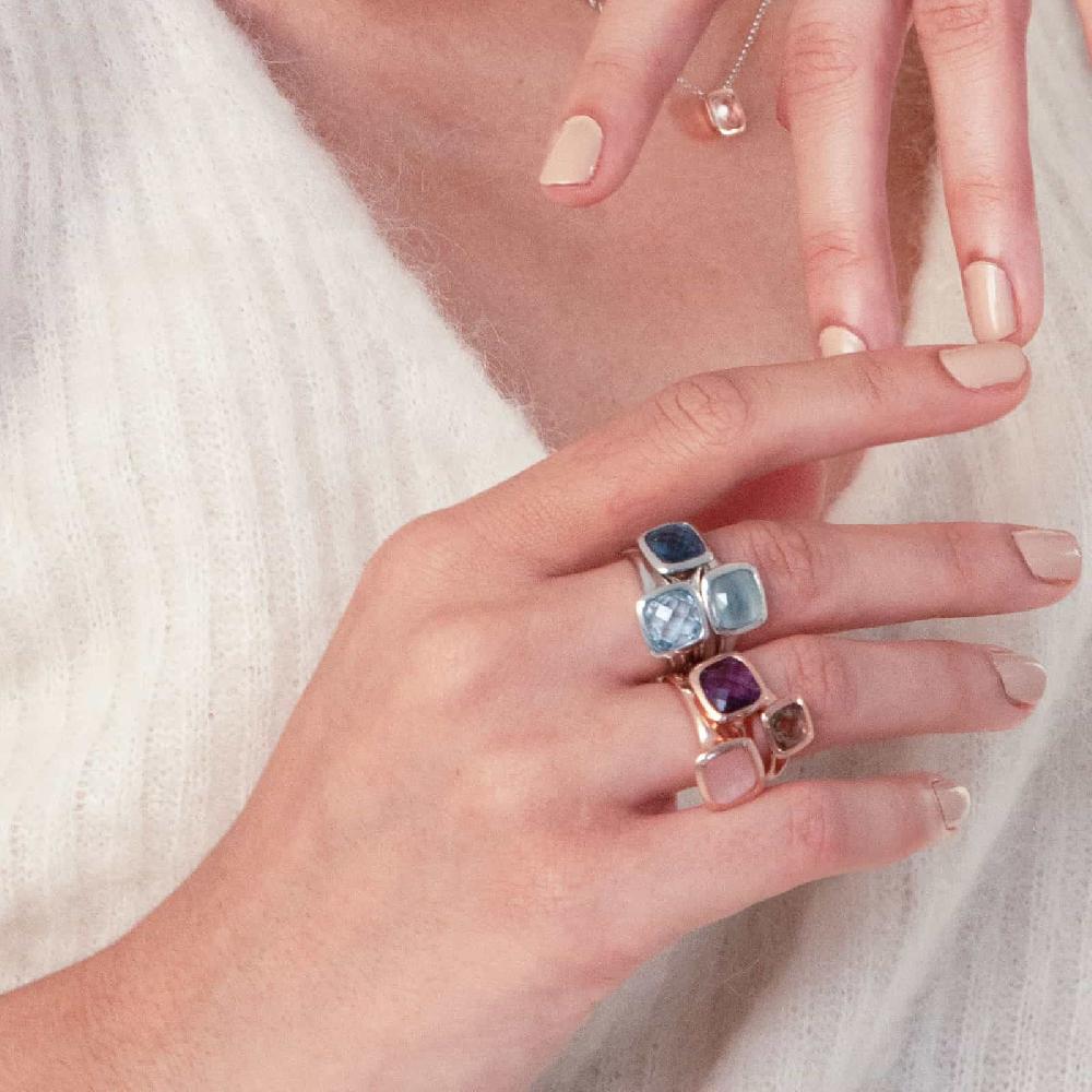 Unoaerre Anello donna Unoaerre in argento e cristallo blu | UNOAERRE Gioielli Sottocosto